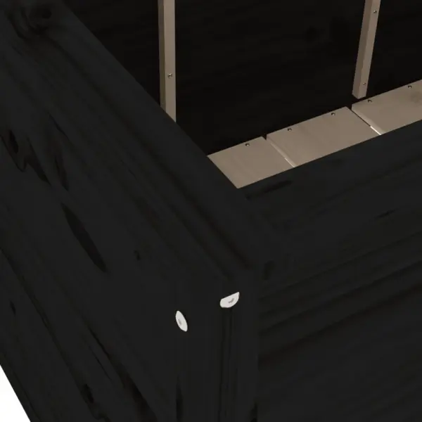 Kõrgendatud aia taimelava, must männipuidust, 119,5 x 82,5 x 78 cm – 7