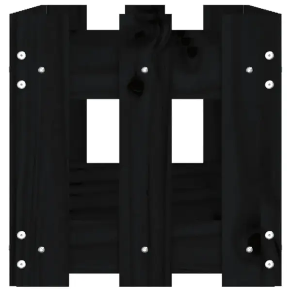 Aialippaia stiilis kõrgendatud taimelava, must männipuidust, 150 x 30 x 30 cm – 6