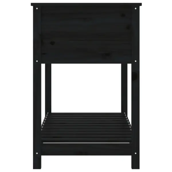 Riiuliga kõrgendatud taimekast, must männipuidust, 111,5 x 54 x 81 cm – 6
