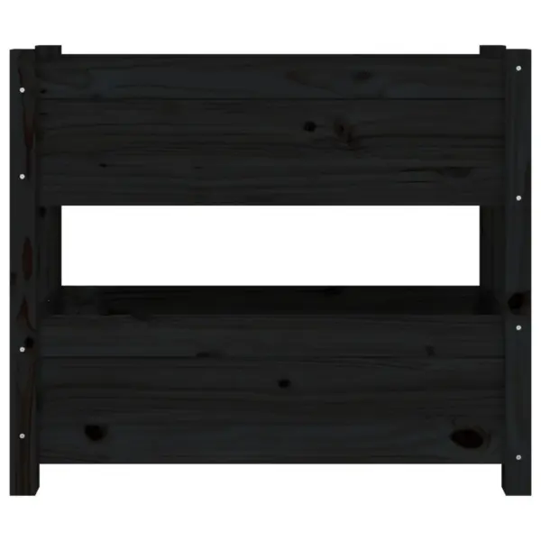 Must männipuidust taimekast kahe istutuskastiga, 77 x 25 x 66 cm – 5