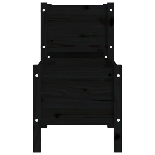 Kolmeosaline kõrgendatud taimekast, must männipuidust, 178,5 x 44 x 75 cm – 5