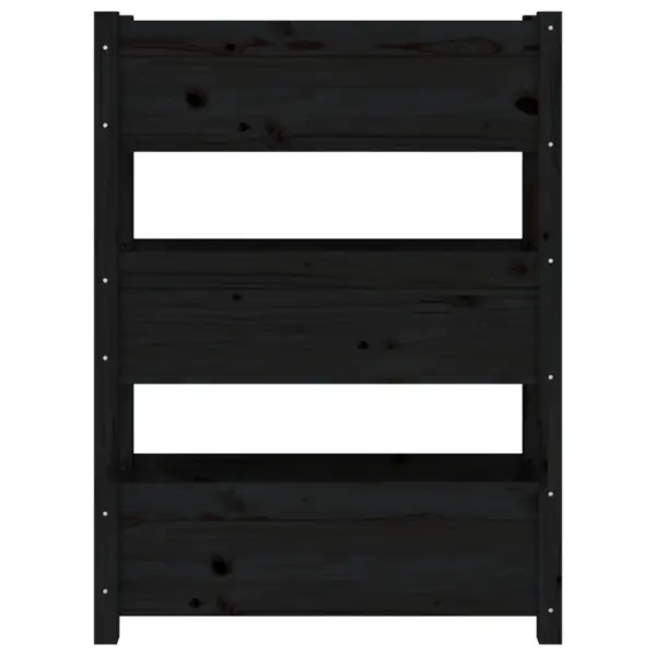 Kolme tasemega taimekast, must männipuit, 77 x 25 x 104,5 cm – 5