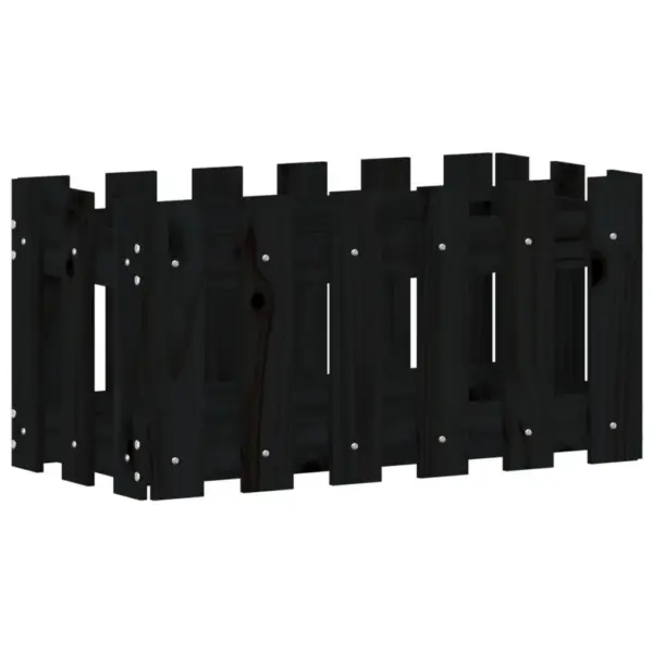 Aiapiirde stiilis männipuidust taimekast, must, 60 x 30 x 30 cm – 4