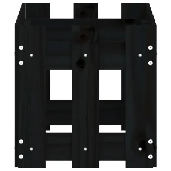 Aiapiirde stiilis männipuidust taimekast, must, 60 x 30 x 30 cm – 6