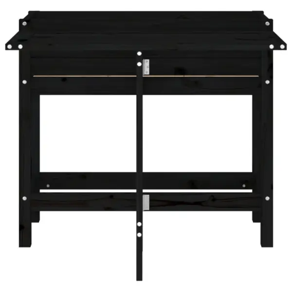 Must männipuidust kõrgendatud taimekast kokkupandava lauaplaadiga, 84 x 73 x 75 cm – 4