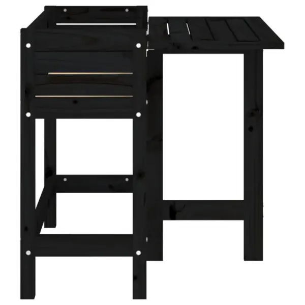Must männipuidust kõrgendatud taimekast kokkupandava lauaplaadiga, 84 x 73 x 75 cm – 5