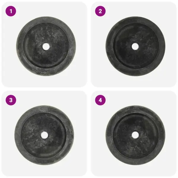 Ümar must marmorist valamu, 40 x 12 cm – 8