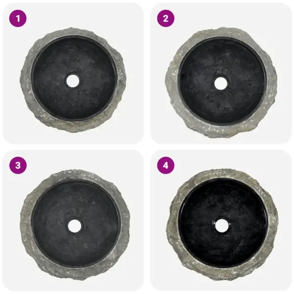 Must marmorist valamu, 40 x 12 cm – 6