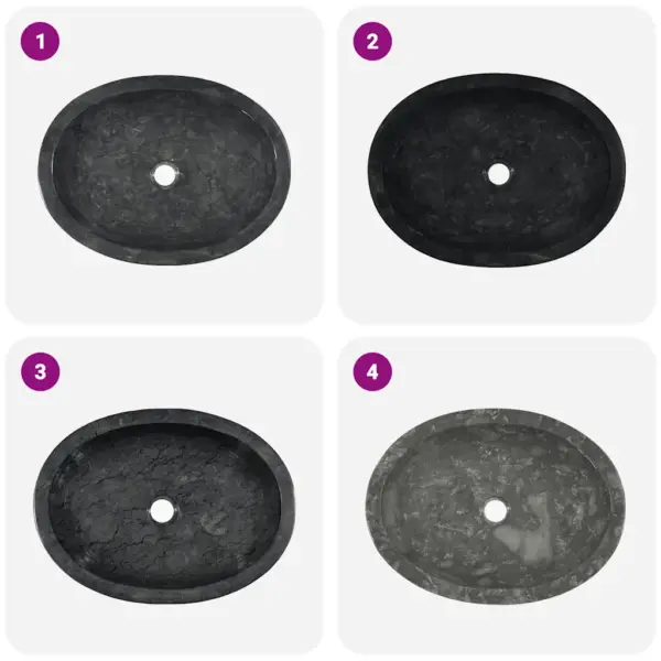 Must marmorist vannitoa valamu, 53 x 40 x 15 cm – 7