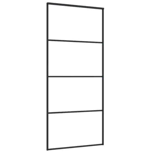 Must matt turvaklaasist liuguks alumiiniumraamiga, 90 x 205 cm – 3