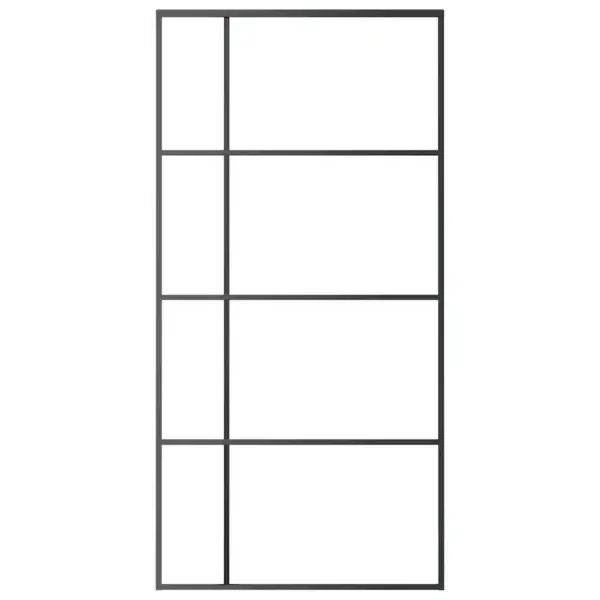 Must mattklaasist liuguks alumiiniumraamiga, 102,5 x 205 cm – 3