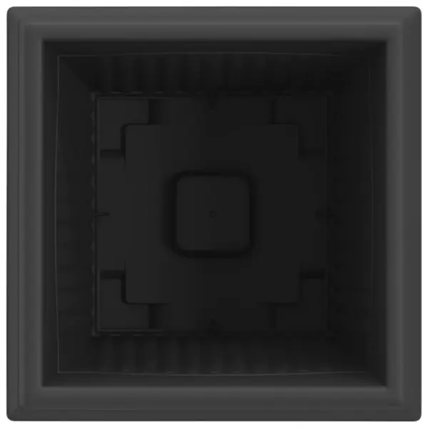 Nelinurkne lillepottide komplekt, 24 tk, must plastmass, 38 x 38 x 30 cm – 7