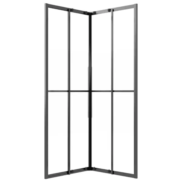 Nurgadušikabiin liugustega, poolmatt ESG-turvaklaas, must raam, 80 x 80 x 180 cm – 7