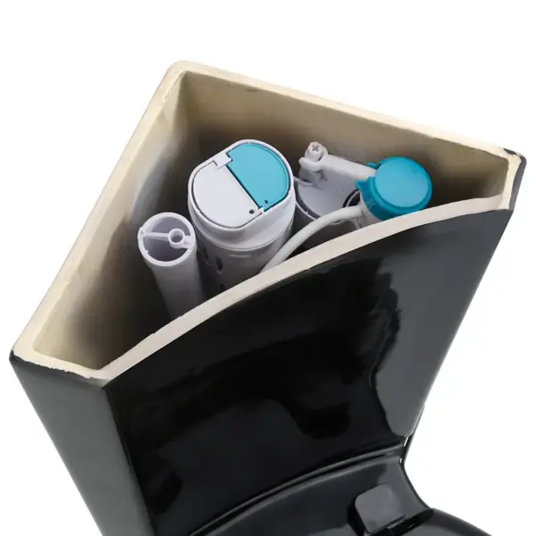 Nurgamudeliga keraamiline WC-pott vaikse sulgumisega, must, 37 x 68 x 78 cm – 7