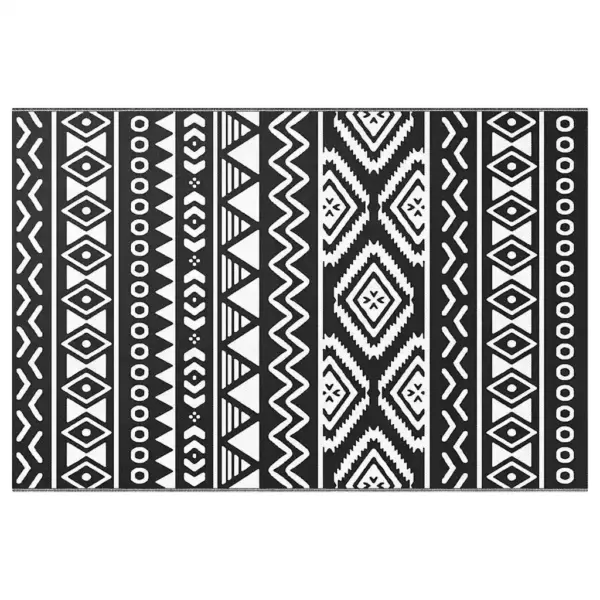 Must õuevaip jacquard-mustriga, ARAKIL, 120 x 180 cm, polüpropüleen – 2