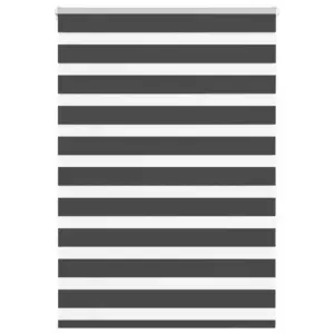 Triibuline päev-öö ruloo privaatsuse ja valguse reguleerimiseks, must, 110 x 150 cm, polüester