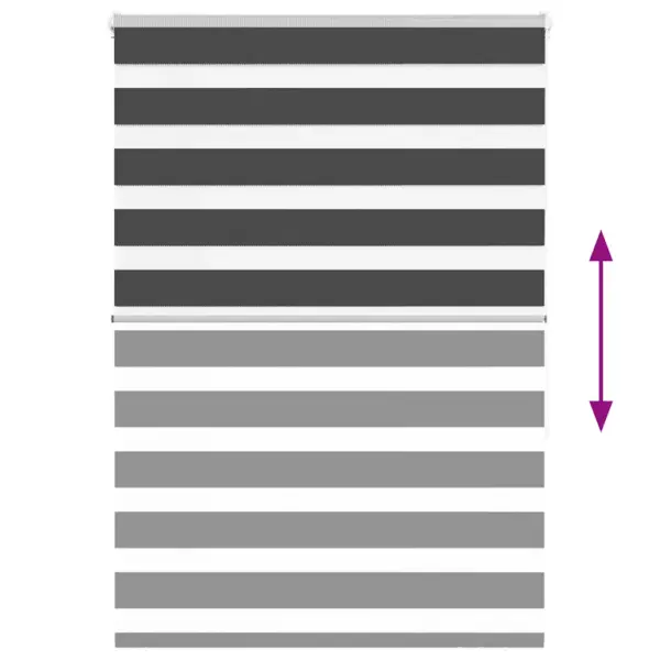 Triibuline päev-öö ruloo privaatsuse ja valguse reguleerimiseks, must, 110 x 150 cm, polüester – 5