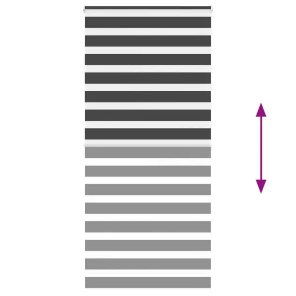 Must päev-öö sebra ruloo ketiühendusega, 105 x 200 cm, 100% polüester, alumiiniumsiin, kaks paigaldusviisi – 5