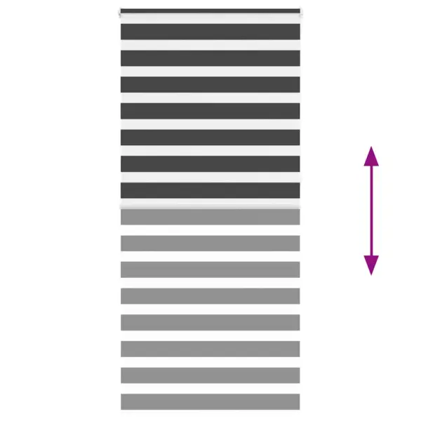 Päev-öö triibuline ruloo, must, 110 x 230 cm, kanga laius 105,9 cm, polüester – 5