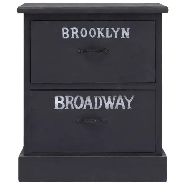 Must Paulownia puidust öökapp 2 sahtliga, 38 x 28 x 45 cm – 2