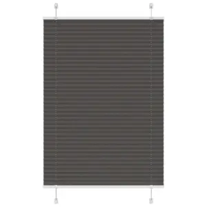 Plisseeritud ruloo privaatsuseks, must, 100 x 100 cm, 100% polüester, kahe paigaldusviisiga