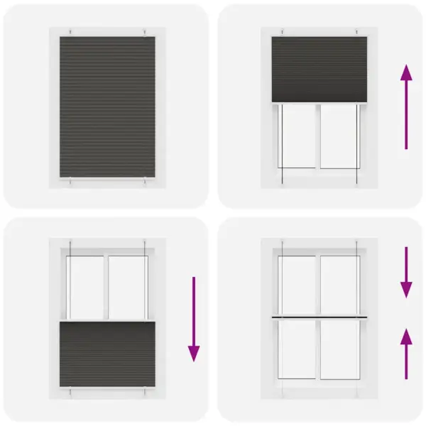 Plisseeritud ruloo privaatsuseks, must, 100 x 100 cm, 100% polüester, kahe paigaldusviisiga – 7