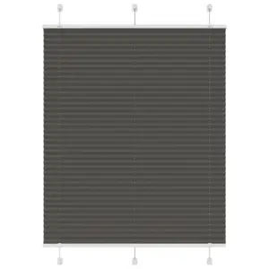 Must plisseeritud ruloo, 110 x 150 cm, 100% polüester, kahe paigaldusviisiga