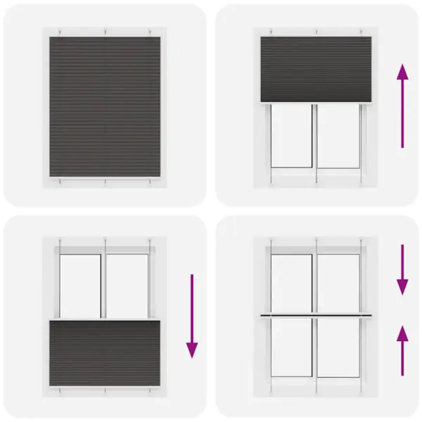 Must plisseeritud ruloo, 110 x 150 cm, 100% polüester, kahe paigaldusviisiga – 7