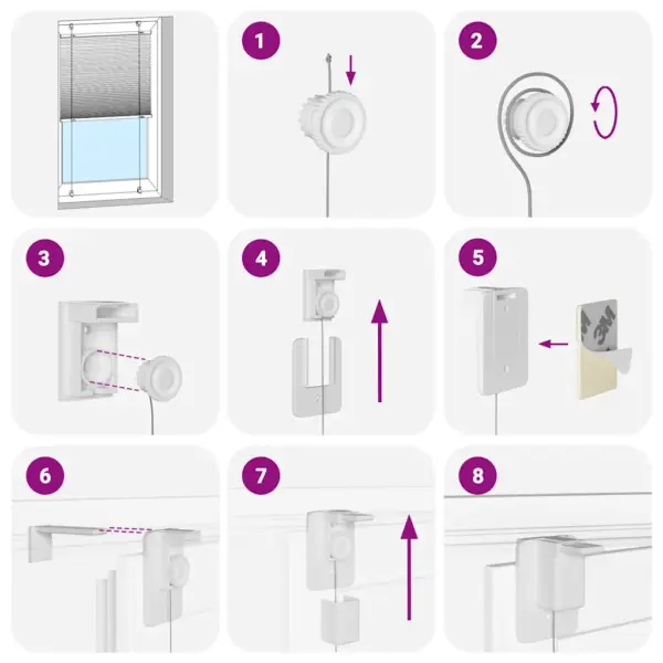 Must plisseeritud ruloo privaatsuseks 40 x 100 cm, kanga laius 39,4 cm, polüester – 5