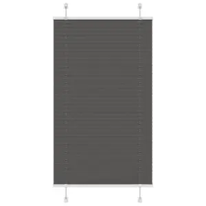 Plisseeritud ruloo privaatsuseks, must, 75 x 150 cm, 100% polüester, kahe paigaldusviisiga