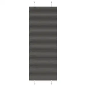 Plisseeritud aknaruloo must, 80 x 200 cm, 100% polüester, kahe paigaldusviisiga