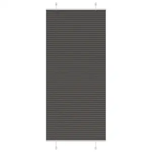 Plisseeritud ruloo privaatsuse ja päikesekaitsega, must, 90 x 200 cm, 100% polüester, kahe paigaldusviisiga