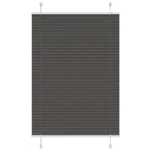 Plisseeritud ruloo, must, 95 x 100 cm, polüester, kahe paigaldusviisiga