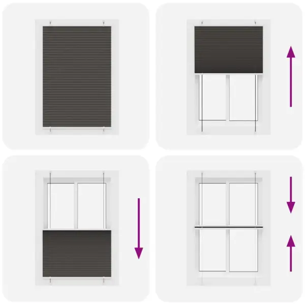 Plisseeritud ruloo, must, 95 x 100 cm, polüester, kahe paigaldusviisiga – 7