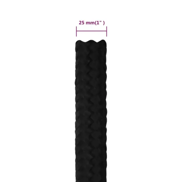 Punutud töököis, must polüester, 25 mm, 25 m - 6