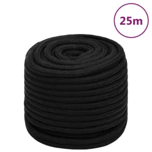 Punutud töököis, must polüester, 18 mm, 25 m, tõmbetugevus 3800 kg