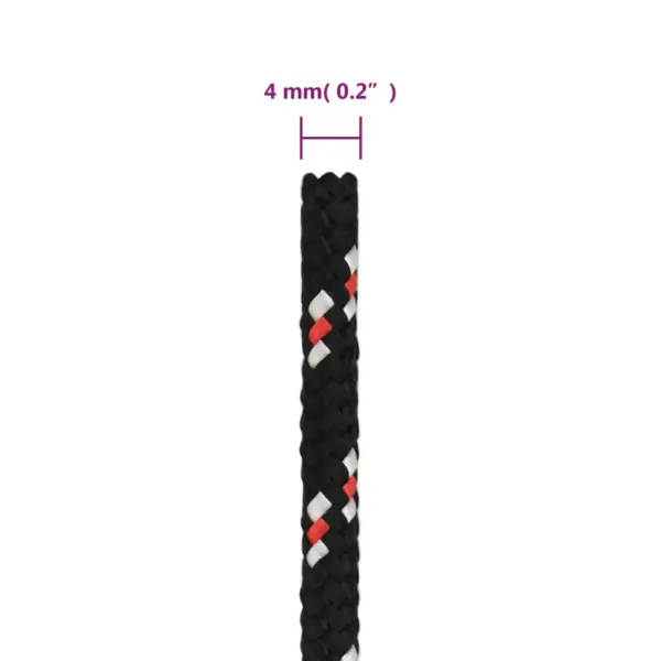 Polüpropüleenist paadiköis, must, 4 mm, 50 m – 6
