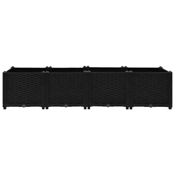 Must polüpropüleenist taimekast, 160 x 40 x 38 cm - 4