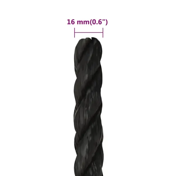 Must polüpropüleenist töököis, 16 mm, 25 m – 6
