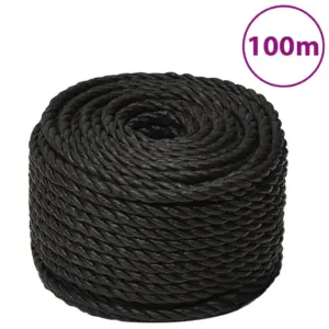 Polüpropüleenist töököis, must, 24 mm, 100 m