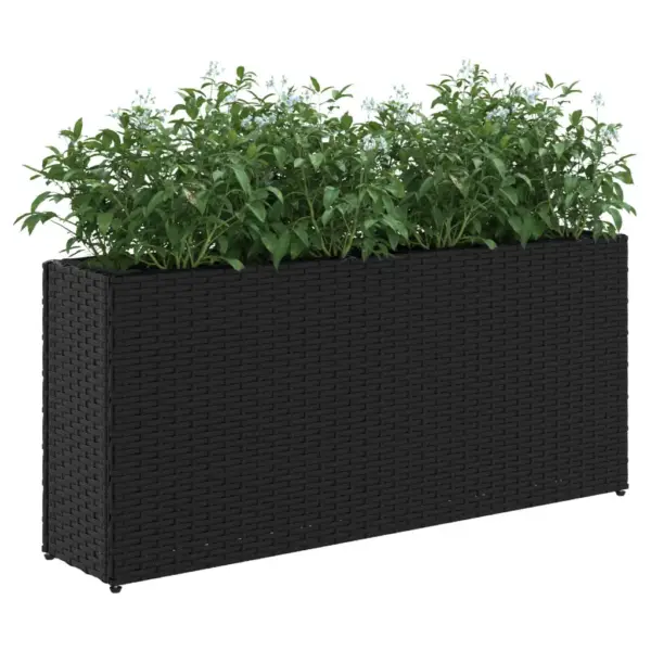 Must PE-rotangist aia taimekast 2 riidest sisekotiga, 90 x 20 x 40 cm – 4