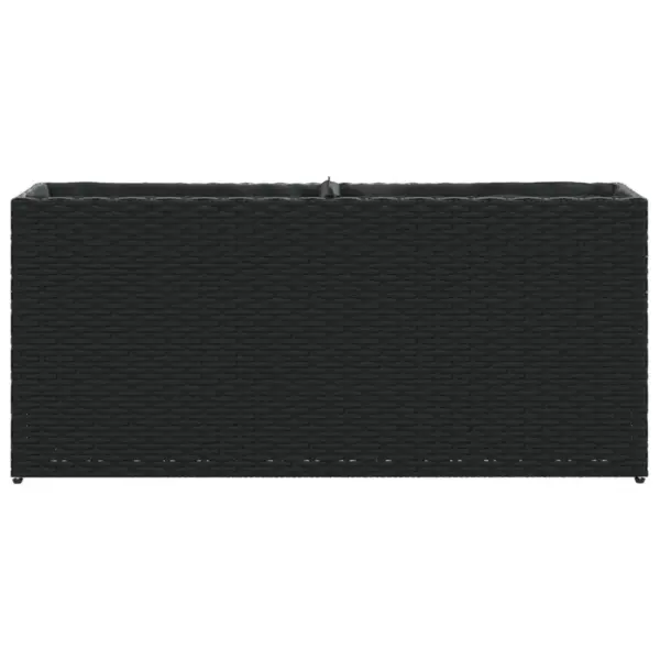 Must PE-rotangist aia taimekast 2 riidest sisekotiga, 90 x 20 x 40 cm – 5