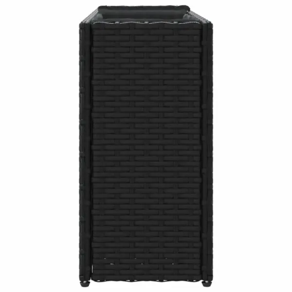Must PE-rotangist aia taimekast 2 riidest sisekotiga, 90 x 20 x 40 cm – 6