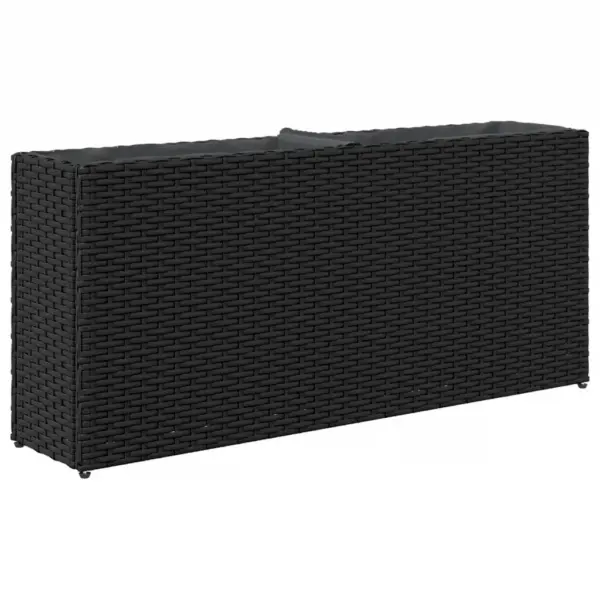 Must PE-rotangist aia taimekast 2 riidest sisekotiga, 90 x 20 x 40 cm – 7