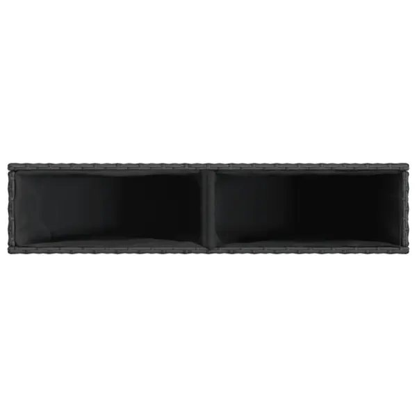 Must PE-rotangist aia taimekast 2 riidest sisekotiga, 90 x 20 x 40 cm – 8