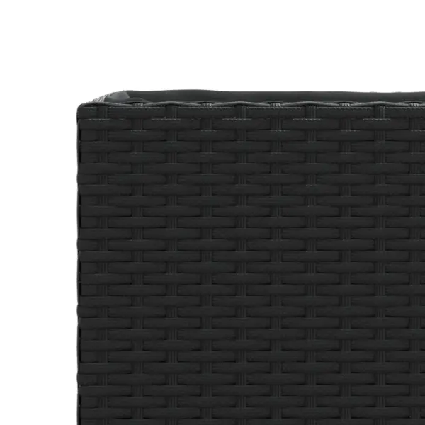 Must PE-rotangist aia taimekast 2 riidest sisekotiga, 90 x 20 x 40 cm – 10
