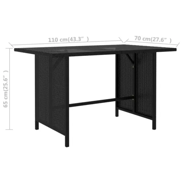 10-osaline must polürotangist aiamööbli komplekt patjadega, laud ja mooduldiivanid – 10