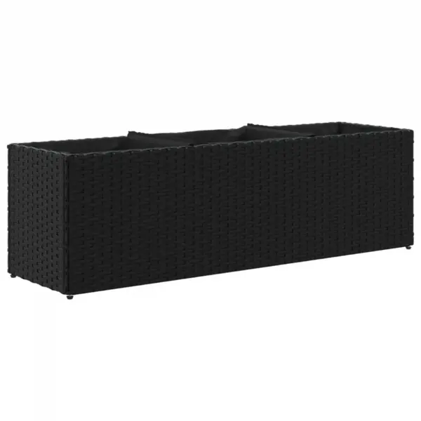 Polürotangist taimekast 3 riidest sisekotiga, must, 105 x 30 x 32 cm - 2