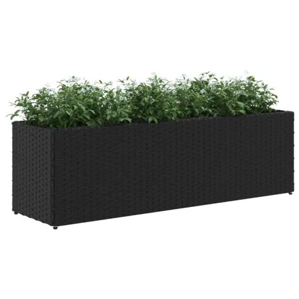 Polürotangist taimekast 3 riidest sisekotiga, must, 105 x 30 x 32 cm - 4