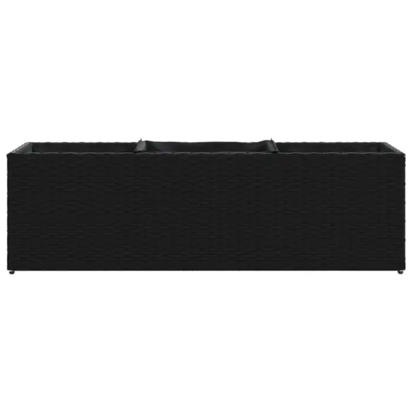 Polürotangist taimekast 3 riidest sisekotiga, must, 105 x 30 x 32 cm - 5